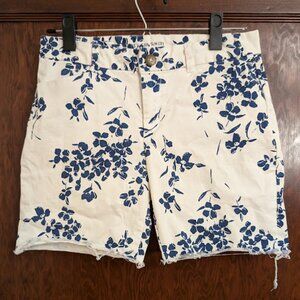 Gap Slim City Khaki Floral Print Cutoff Shorts